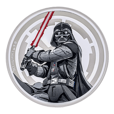 A picture of a Rond d’argent de 1 oz de Star Wars – Luke Skywalker et Darth Vader (2024)